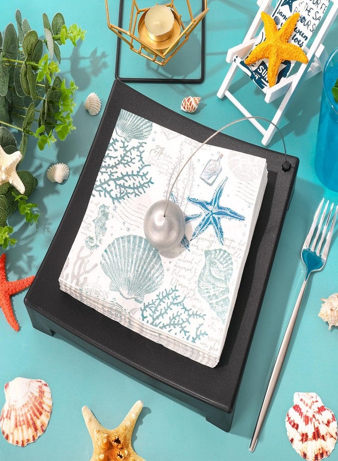 JarThenaAMCS مناديل ورقية من JarThenaAMCS، ٥٠ قطعة، بتصميم مستوحى من عالم البحار، بألوان الباستيل، ونجم البحر، والأصداف، والمرجان. مناديل للاستخدام مرة واحدة، بتصميم كلاسيكي مستوحى من المحيط، مثالية للغداء، وعشاء الصيف، ولحفلات الطعام. - Image 3